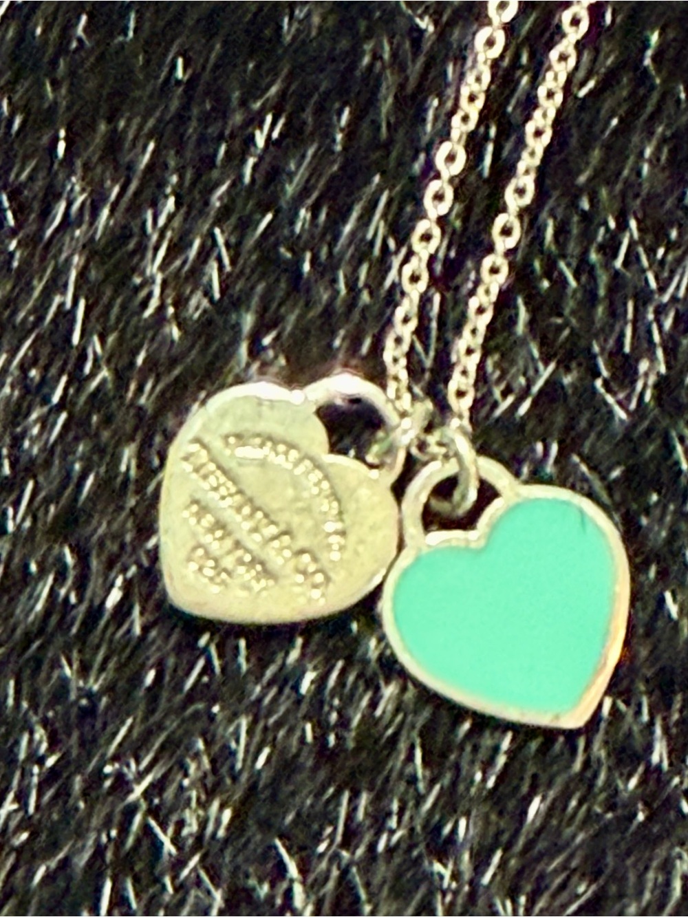 Tiffany & Co. Return to Tiffany Mini Double Heart Tag Necklace 18” Sterling - Picture 3 of 6